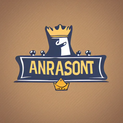 Image similar to a logo with a crown and a shark