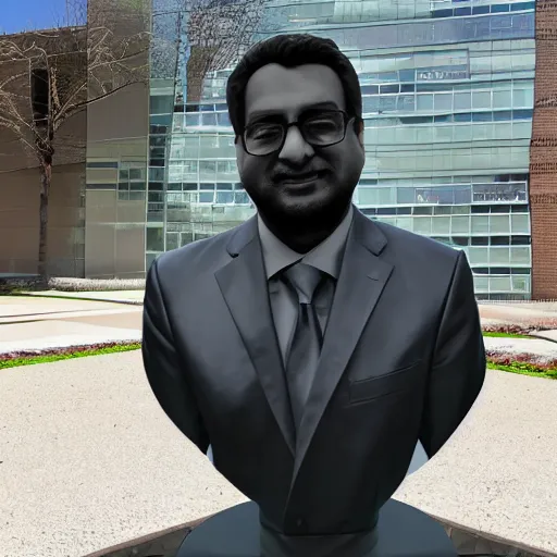 Image similar to photo realistic statue of tech company stabilityai ceo emad mostaque