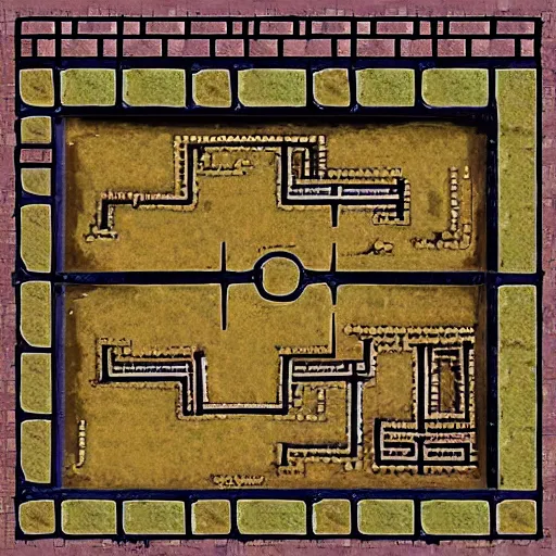 Prompt: rpg dungeon map, catacombs, labyrinth