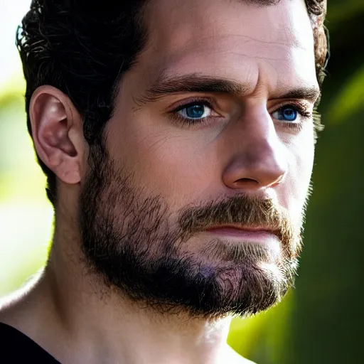 Prompt: close up portrait mid shot henry cavill wearing iron man armor