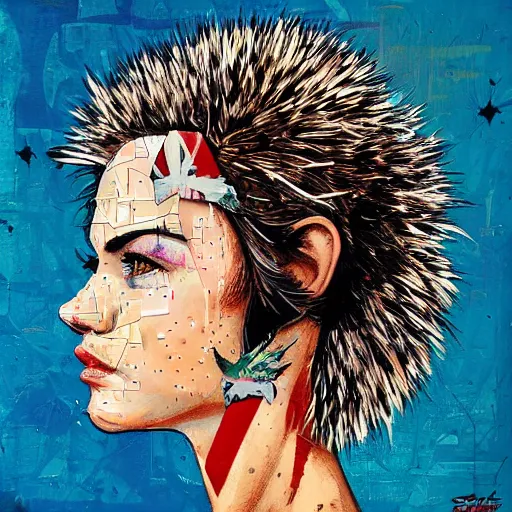 Prompt: hedgehog, by Sandra Chevrier