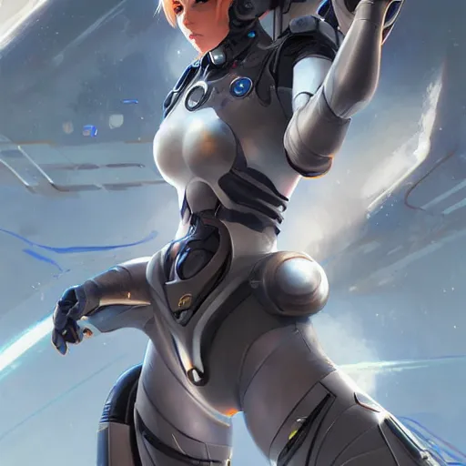 Prompt: futuristic, galactic female pilot, Stanley Artgerm Lau, WLOP, Rossdraws, James Jean, Andrei Riabovitchev, Marc Simonetti, Yoshitaka Amano, digital art, artstation