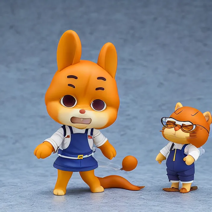 Prompt: Garfield, An anime Nendoroid of Garfield, figurine, detailed product photo