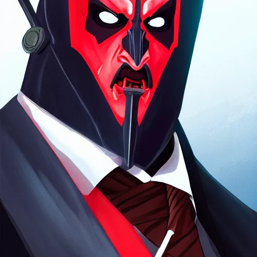 Image similar to portrait of maul goodman sith lawyer, anime fantasy illustration by tomoyuki yamasaki, kyoto studio, madhouse, ufotable, comixwave films, trending on artstation