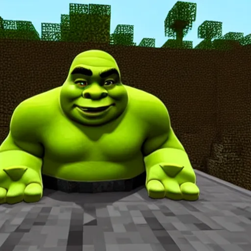 Image similar to Shrek in Minecraft