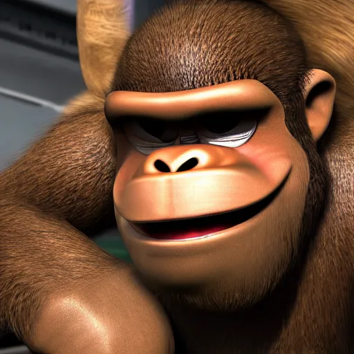 Image similar to Donkey Kong in Call of Duty, highly detailed, high quality, HD, 4k, 8k, Canon 300mm, professional photographer, 40mp, lifelike, top-rated, award winning, realistic, sharp, no blur, edited, corrected, trending