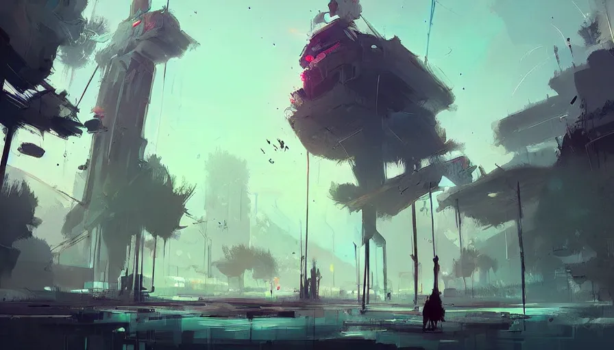 Image similar to concept art by ismail inceoglu
