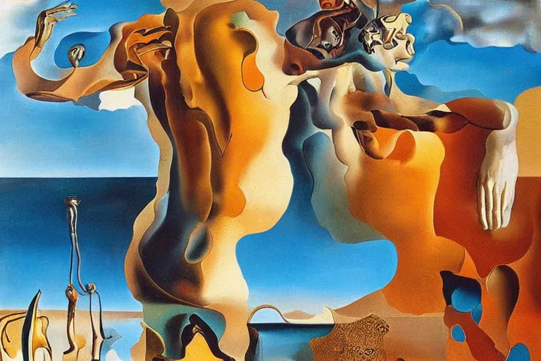 Prompt: a beautiful new piece of artwork by Salvador Dali, inspired by all of his previous works