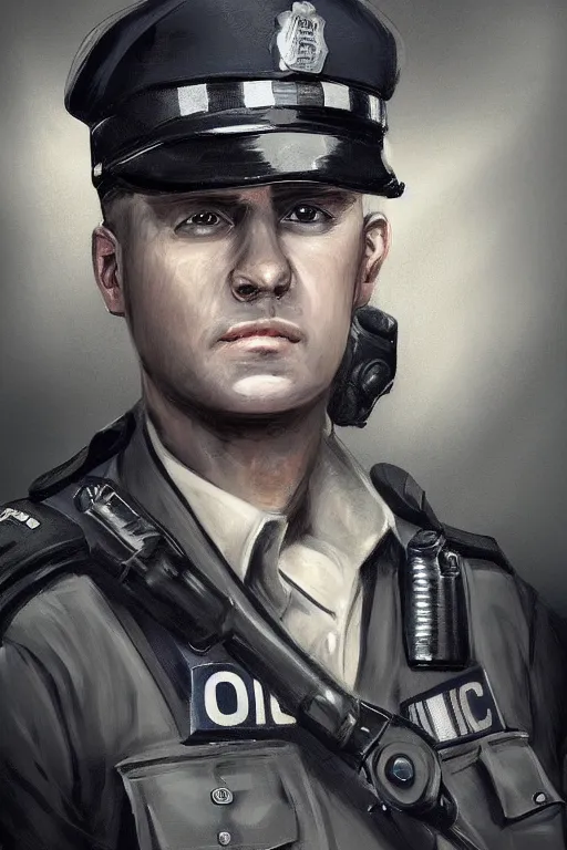 Image similar to police officer, greater manchester police, highly detailed, digital art, sharp focus, trending on art station