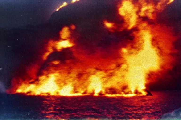 Prompt: chrevolet malibu 8 2 bursting into flames and exploding, photograph