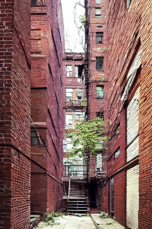 Prompt: (((((a ramshackle Manhattan brick brownstone deep in the forest))))) by Calder Moore!!!!!!!!!!!!!!!!!!!!!!!!!!!