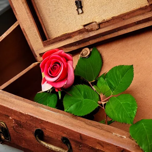 Prompt: a rose growing out of a chest wound