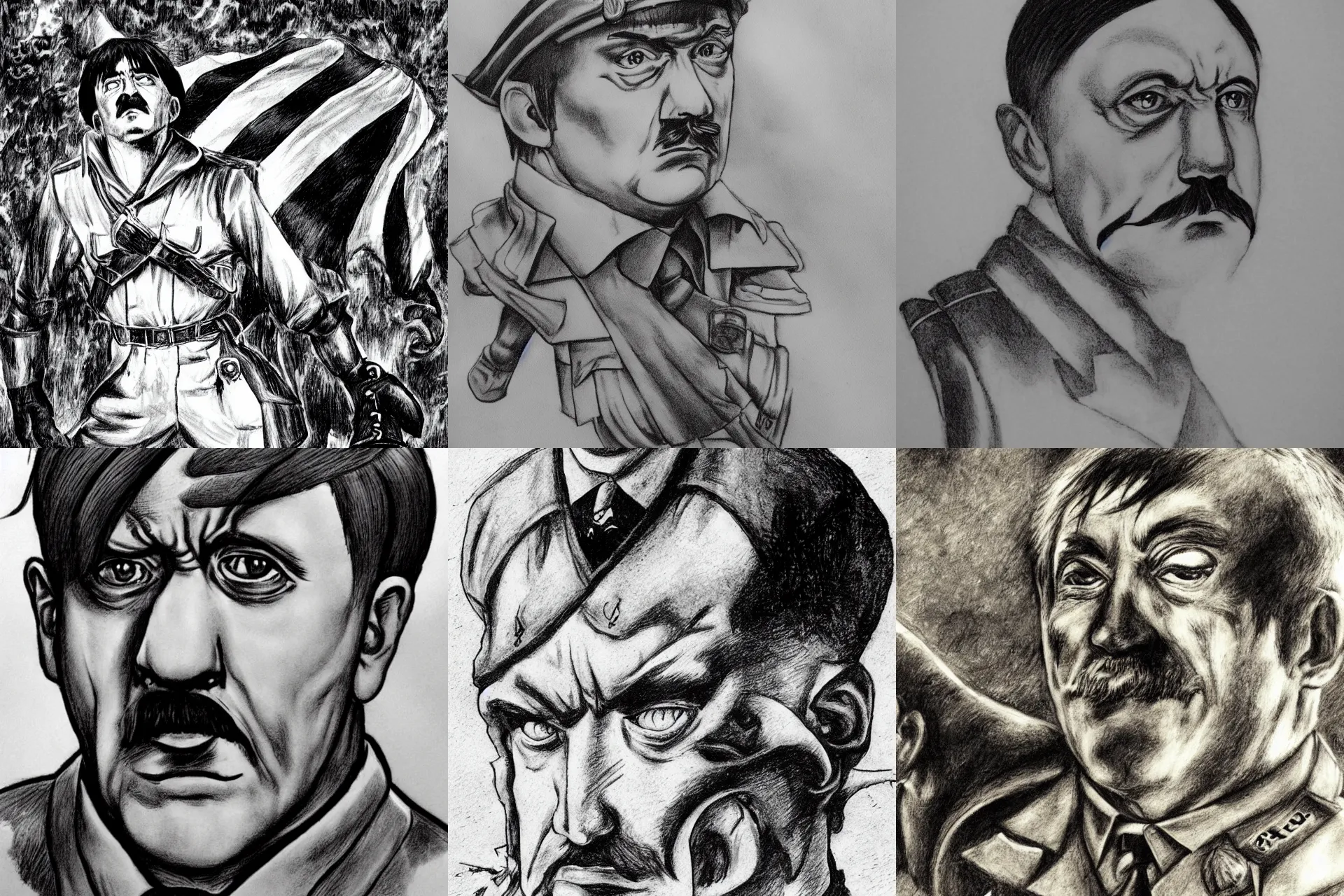 Prompt: Hitler drawn by Kentaro Miura