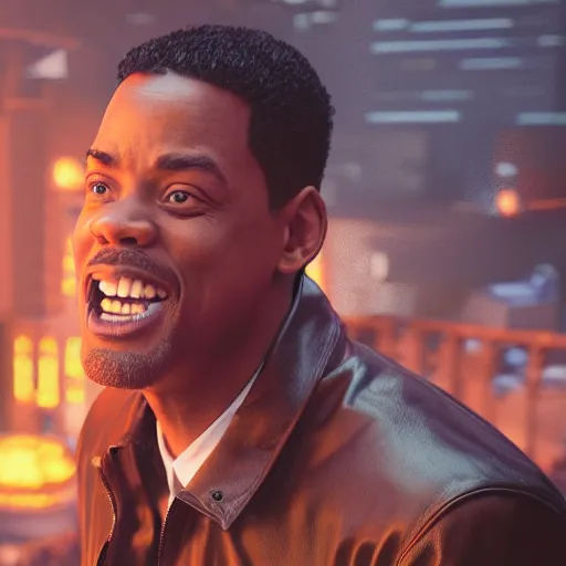 Prompt: chris rock slapping will smith, shadow harsh lights, dramatic scene, hyper detailed, digital art, trending in artstation, cinematic lighting, studio quality, smooth render, unreal engine 5 rendered, octane rendered