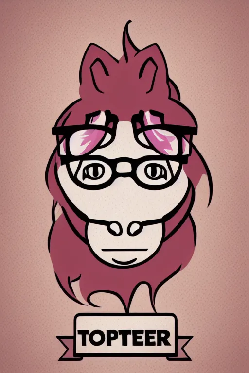 Prompt: Vector based poster of a hipster pony with glasses in the style of die cut sticker, color, high resolution, vector art