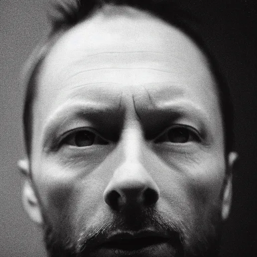 Prompt: Thom Yorke, Radiohead frontman's, a photo by John E. Berninger, ultrafine detail, chiaroscuro, private press, associated press photo, angelic photograph, masterpiece