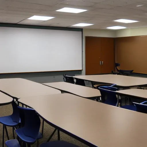 empty college classroom whiteboard