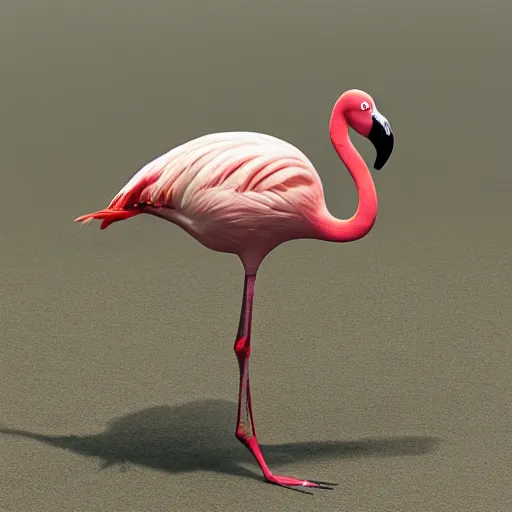 Prompt: flamingo with arms, unreal engine, octane render