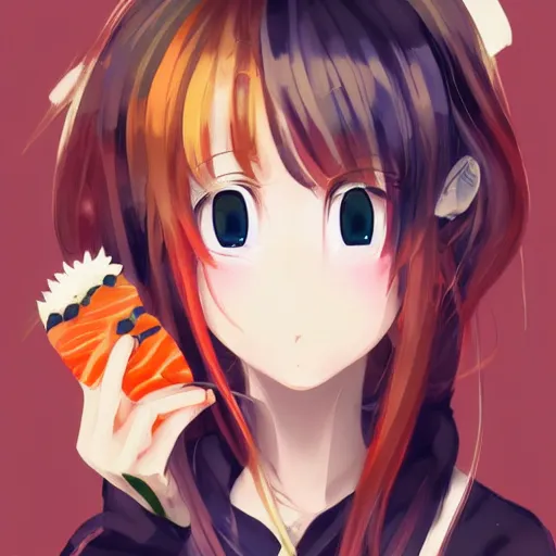 Prompt: anime girl made of sushi, food girl, girl, food, 8k trending on artstation, by wlop