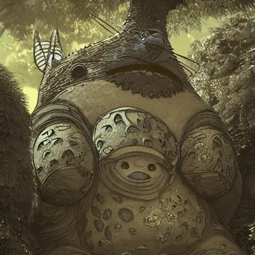 Image similar to totoro, intricate detail, royo, klimt, miro, vallejo, frazetta, giger, whealan, hd, unreal engine,