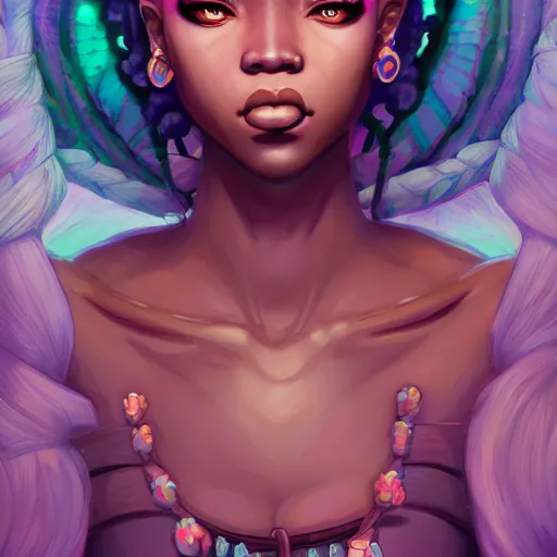 Image similar to a portrait of a beautiful afropunk, art by lois van baarle and loish and ross tran and rossdraws and sam yang and samdoesarts and artgerm and saruei, digital art, highly detailed, intricate, sharp focus, Trending on Artstation HQ, deviantart, unreal engine 5, 4K UHD image