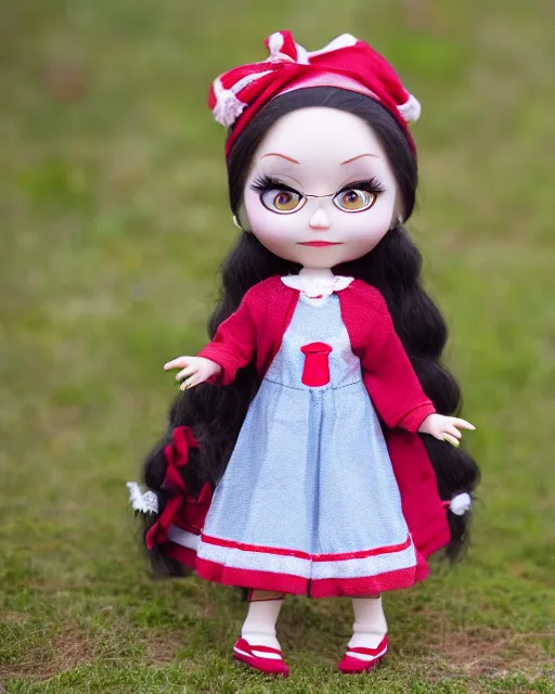 Image similar to high quality presentation photo of a cute Louise Griffin from family guys porcelain doll in the style of mark ryden photography 4k, f1.8 anamorphic, bokeh, 4k, Canon, Nikon