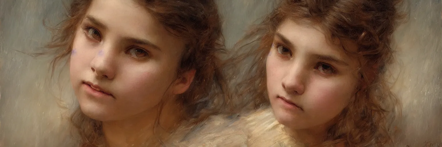 Image similar to a headshot portrait of a grieving young girl, painting by gaston bussiere, j. c leyendecker, gustave dore, extremely realistic and highly detailed 8 k, sharp focus, mysterious atmospheric lighting, octane render, dramatic volumetric lighting, golden ratio, extremely realistic faces