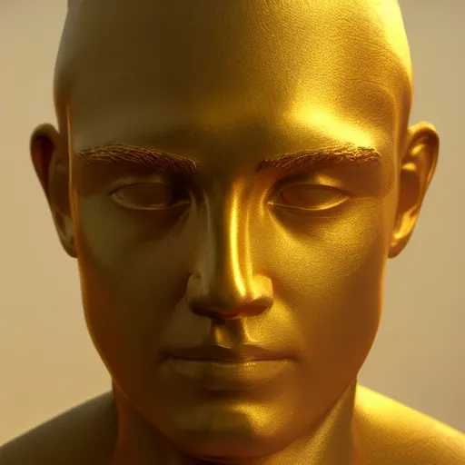 Image similar to portrait of usa gold statue, 8 k uhd, unreal engine, octane render in the artstyle of finnian macmanus, john park and greg rutkowski