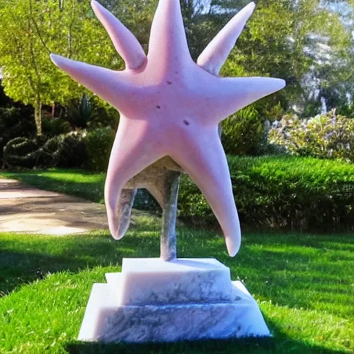 Image similar to marble statue of patrick star from the tv show spongebob