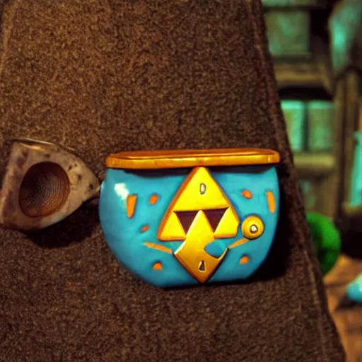 Image similar to a photograph of the ocarina from the legend of zelda series