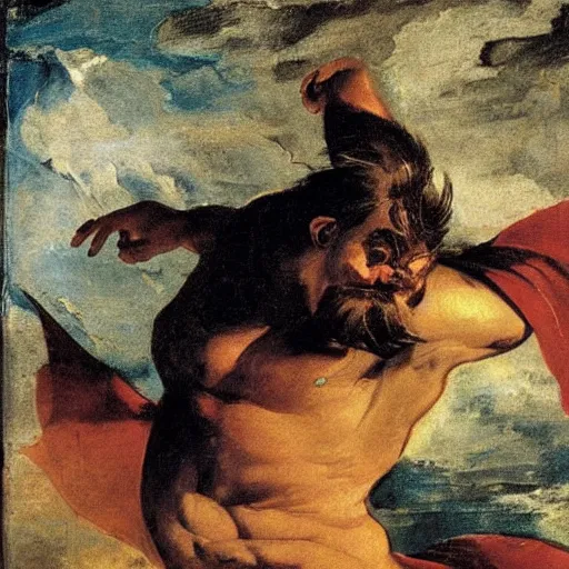 Image similar to inspiring superhero. tough guy big fist. cool colorscheme illustrated by goya goya,,,,,,, by artemisia gentileschi, by theodore gericault,