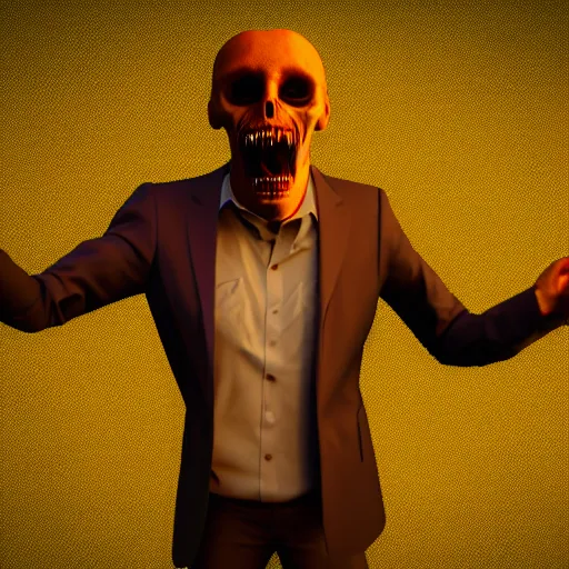 Prompt: 3 d render of a psychopath at a party, digital art, bizarre,