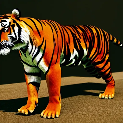 Image similar to anthro tiger in a black suit, ultra detail, ultra realistic, unreal engine, 8 k