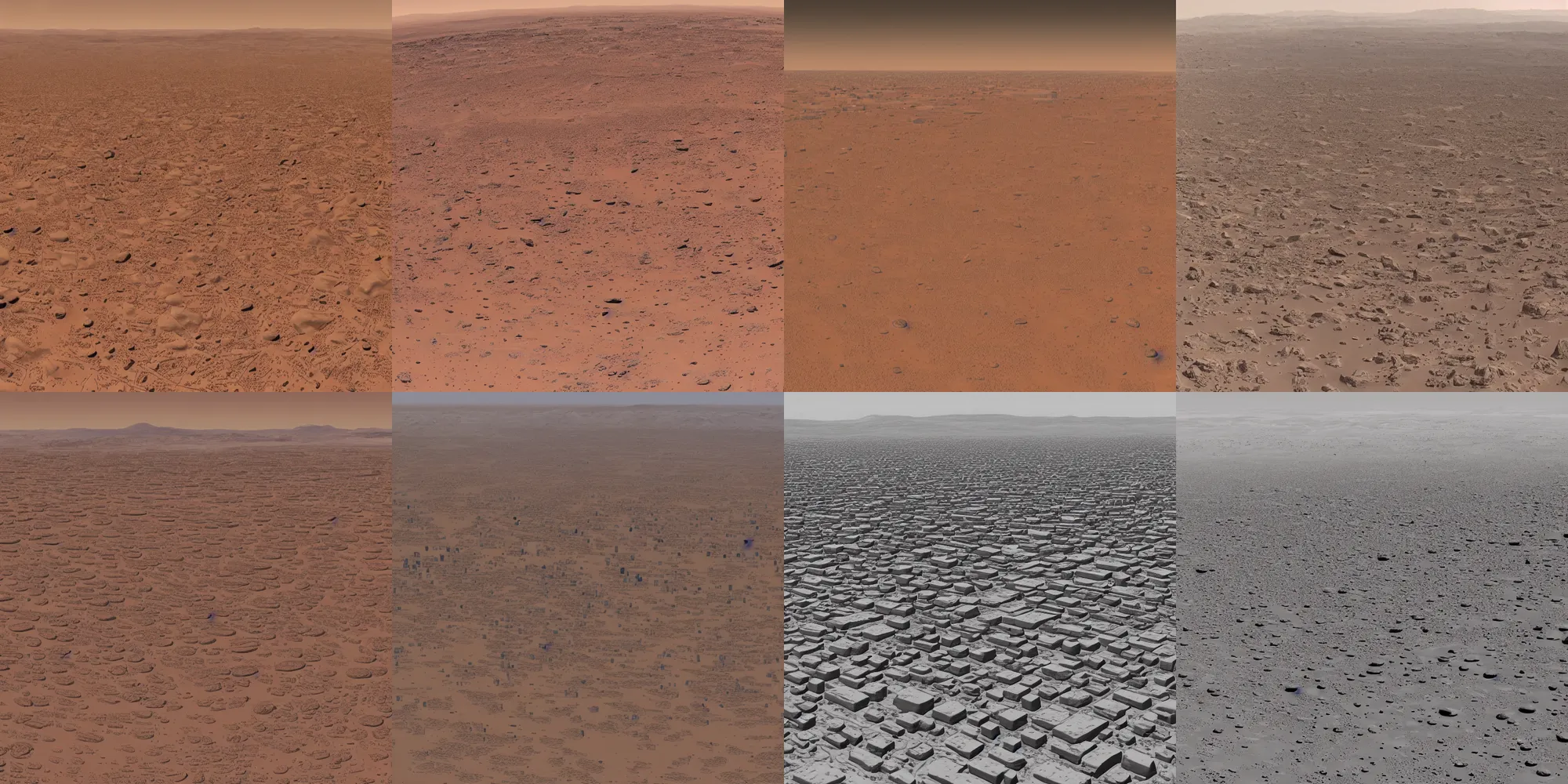 Prompt: a massive cityscape in the desert of mars