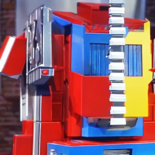 Image similar to Optimus prime on Sesame Street, 8k