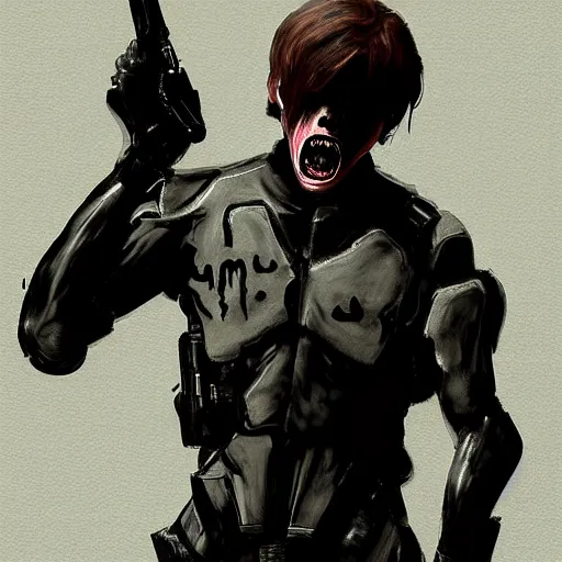 Prompt: Scream from the Film Scream, in the Metal Gear Solid 1, artstation