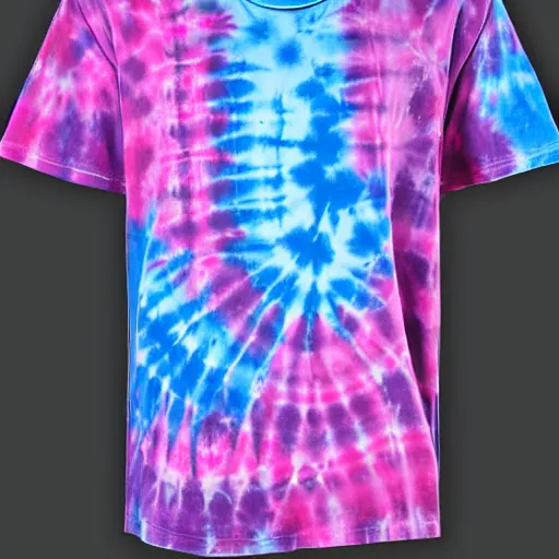 Prompt: A tie-dyed t-shirt