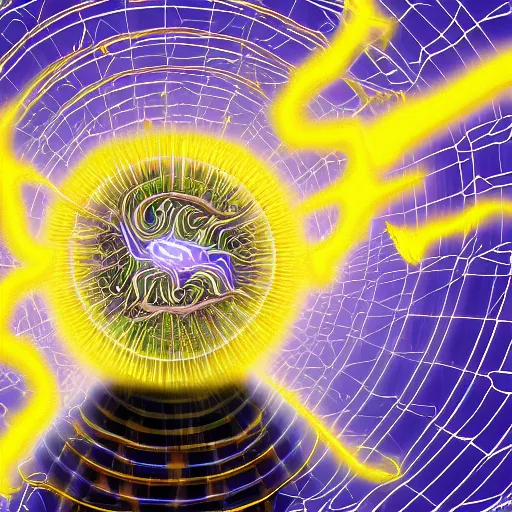 Image similar to Chaos magician programming an ethereal construct from the solar plexus in the ethereal plane digital art