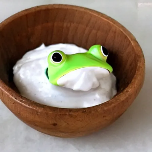 Image similar to frog in yogurt