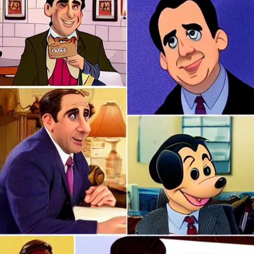 Image similar to Michael Scott as a Disney character