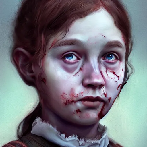 Image similar to young laura ingalls as a zombie, 7 days to die zombie, fine art, award winning, intricate, elegant, sharp focus, cinematic lighting, highly detailed, digital painting, 8 k concept art, art by guweiz and z. w. gu, masterpiece, trending on artstation, 8 k