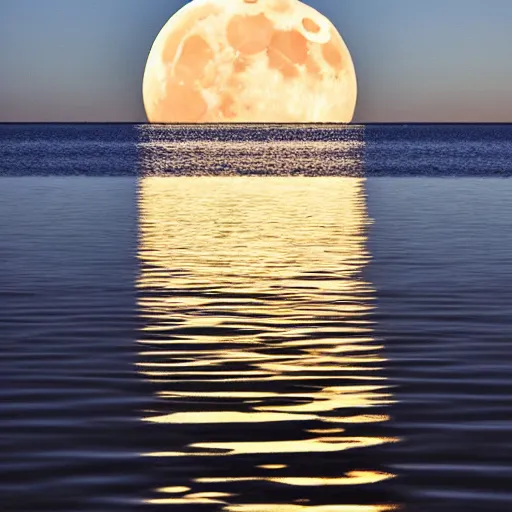 Prompt: reflection of the moon on water at night