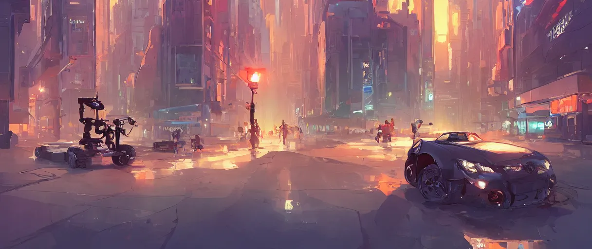 Image similar to concept art of one rescue robot, disaster in the city at night, art gta 5 cover, official fanart behance hd artstation by jesper ejsing, by rhads, makoto shinkai and lois van baarle, ilya kuvshinov, ossdraws, victo ngai, andreas rocha, john harris