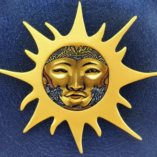 Image similar to sun and moon tarot card, extremely detailed, golden ornament, stunning