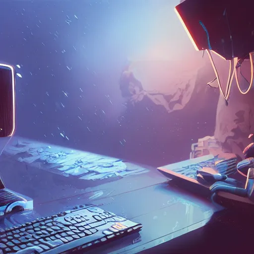 Image similar to a computer with arch linux, detailed illustration, intricate, epic lighting, cinematic composition, hyper realistic, 8 k resolution, unreal engine 5, by artgerm, tooth wu, dan mumford, beeple, wlop, artstation