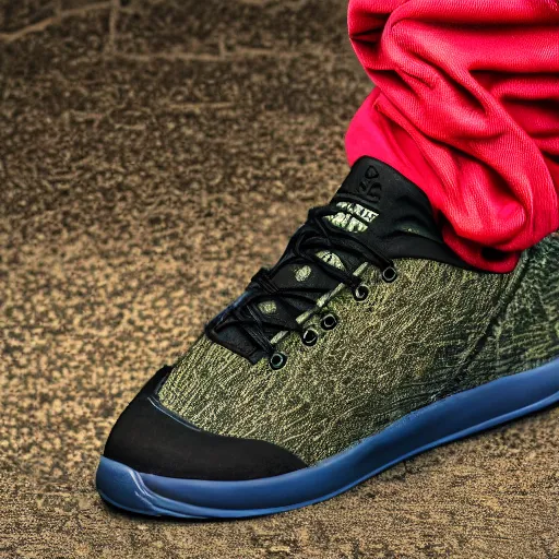 Prompt: trex waring sneakers, award winning, macro, high detail, 85mm, 4k, 8k, HD, super high resolution, photoshop