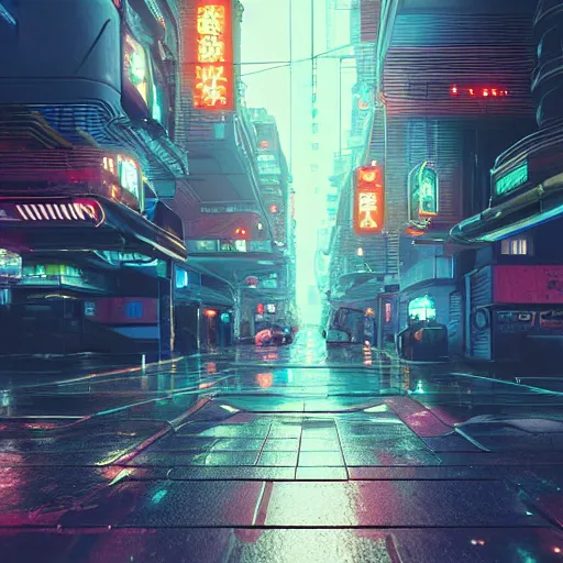 Image similar to cyberpunk street at nighttime, intricate artwork by Tooth Wu and wlop and beeple, octane render, hyper realism, 8k