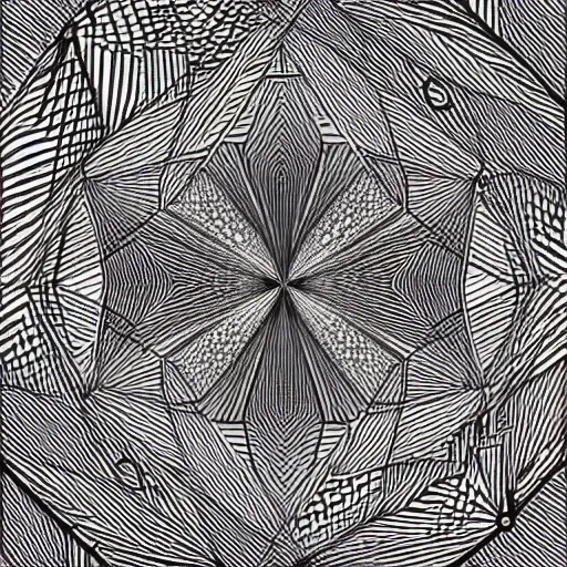 Image similar to generative line - art, math - art, zentangle glitchart, micron, math, algorithm, plotter, procedural code, ink, formulas