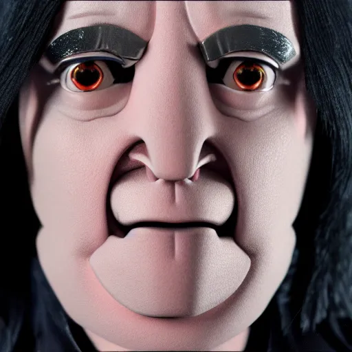 Image similar to Severus Snape depicted as a muppet, photography, cinematic lighting, close up shot