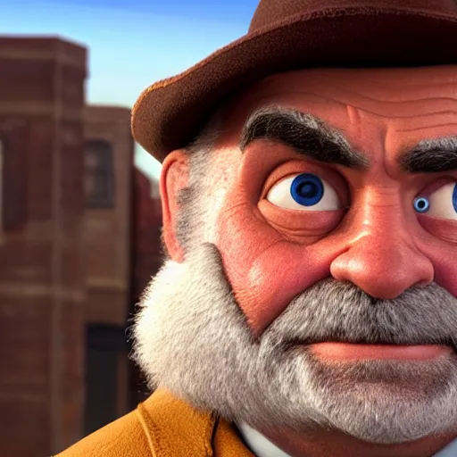 Image similar to sean connery as a pixar disney character from up ( 2 0 0 9 ), unreal engine, octane render, 3 d render, photorealistic